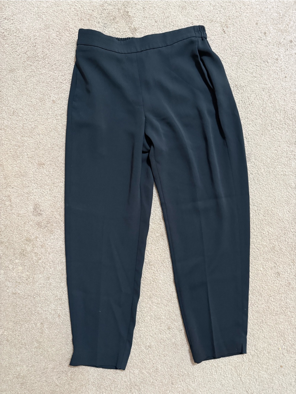 Women’s relaxed black dress pants with elastic waistband